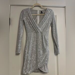 Windsor Silver Long Sleeve Dress